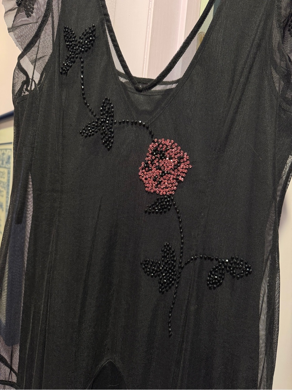 LIKE NEW!! Sue Wong Size 14 Asymmetrical Mesh Dress - Picture 12 of 12